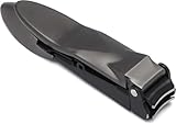 Nail Clipper with Catcher by BritAces | Razor-Sharp | Heavy Duty | Self-Collecting Nail Cutters | Ergonomic Lever | Keeps Fingernails and Toenails Impeccably Manicured | Pack of 1 (Black Titanium) - Image 1