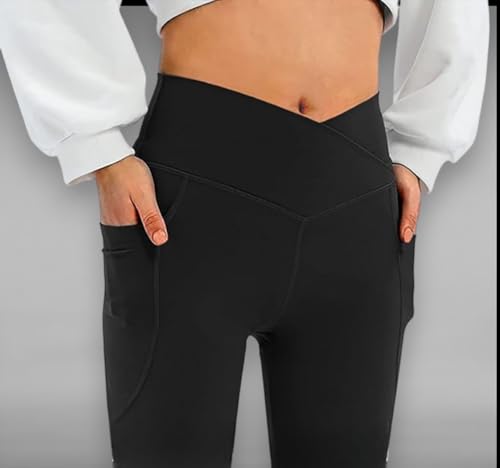 Image of Imperative Crossover Flared Leggings with Phone Pockets | Gym Tights | Yoga Pants |All Day Leggings