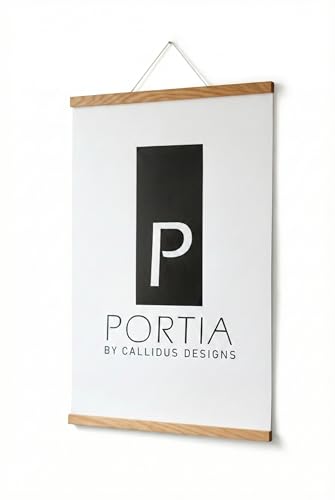 Magnetische Posterleiste aus FSC®-zertifizierten Eichenholz, Posterklemmleiste, Fotosaufhängung in DIN A1, A2, A3, A4 (21cm, 30cm, 42cm, 60cm) (Eiche 50 cm breit)