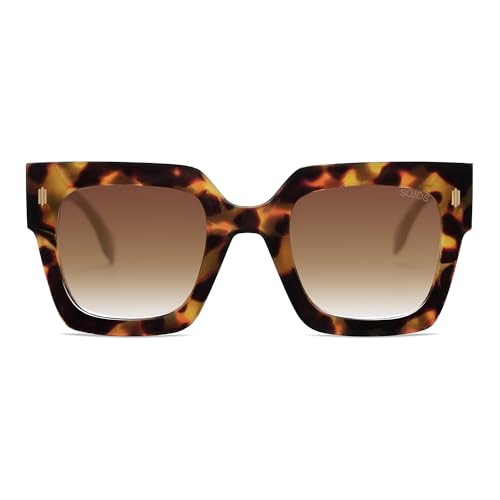 SOJOS Oversized Square Tortoise Sunglasses