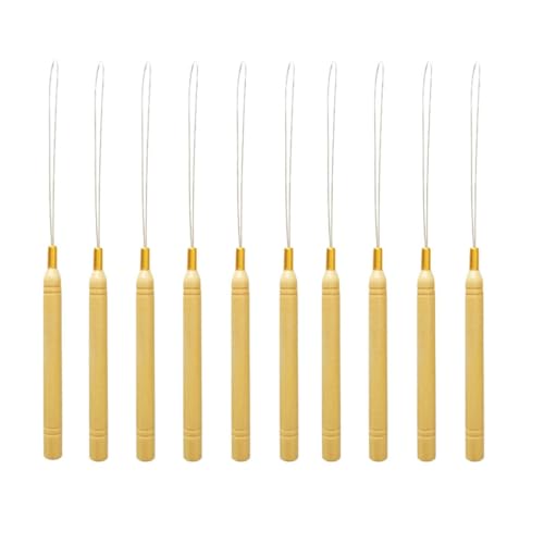 Gancho de crochet para extensiones de cabello sin tirones, 10 piezas cómodas de acero y aluminio