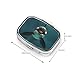 Cute Orca Whale Pill Box with Mirror 2 Compartments Square Pill Organizer for Pocket
