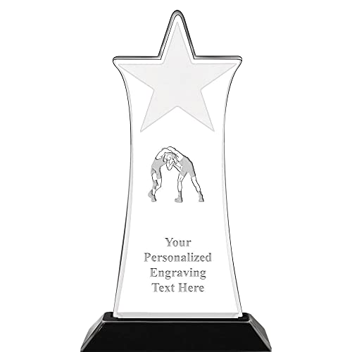 Crown Awards 8.75" Wrestling Meteorite Acrylic, Personalize with Your Engraving Prime