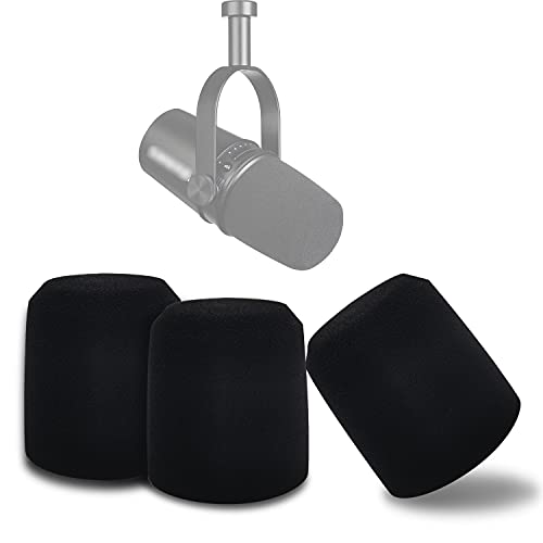 Boseen Microphone Foam Windscreen for MV7, Mic Cover Microphone Windscreen for MV7 Professional Mic Foam for Recording, 3PCS by Boseen - Used condition - US$9.87