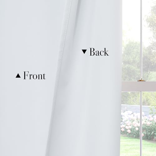 Image of PONY DANCE White Total Blackout Curtains 84 inch Length 2 Panels Set, 100% Black Out Grommet Thermal Insulated Drapes for Bedroom, Noise Reducing Window Treatments for Living Room, 34 inch W x 84 inch L