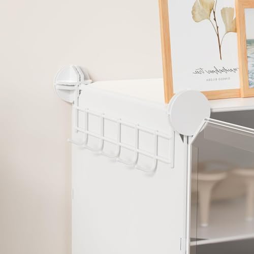 Image of KRISHYAM DIY Shoe Rack Organizer with 6 Doors | 24 Pair Capacity | 12-Shelf Portable Shoe Storage Cabinet for Boots, Shoes & Slippers | Entryway, Closet & Bedroom Organizer - White (Polypropylene)