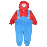 [カイタックファミリー] スーパーマリオ キッズ パジャマ 着ぐるみ 長袖 マイクロフリース レッド 110cm 130cm 150cm (110cm, レッド)