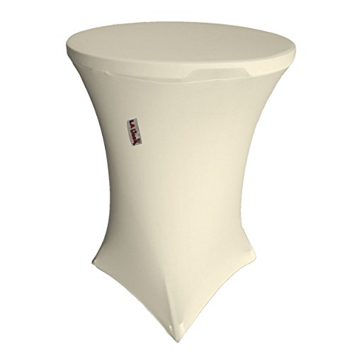 LA Linen Round Spandex Tablecloth 36" x 30" High, Ivory