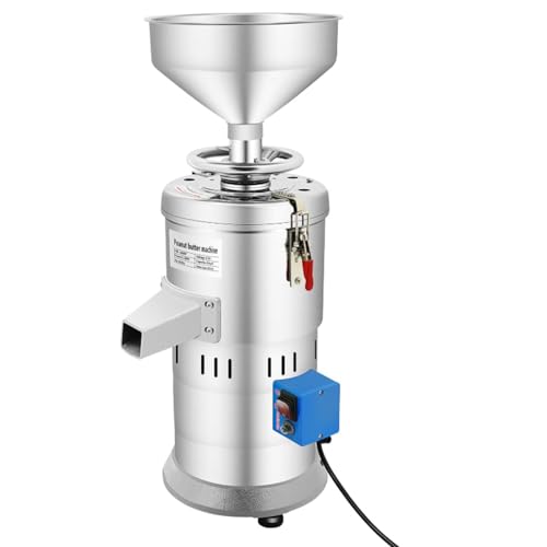 DIUNAOZI MáQuina para Hacer Mantequilla de Cacahuete, Molinillo EléCtrico de Grano de 15 Kg/H, De Acero Inoxidable,para Salsa de SéSamo,para Uso DoméStico/Comercial 2850 RPM,1100 W