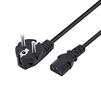 Mcbazel 1,5m C13 Stromkabel 250V 16A AC Stromkabel C13 Standard 3-Pin Steckdose für Stromanschluss für PC Monitor Computer Beamer/Drucker/Elektroherd/Projektor - EU Stecker