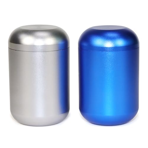 2 Stück Aluminium-Vorratsdosen, tragbar, luftdicht, geruchsdicht, Mehrzweckbehälter für Gewürze, Kaffee und Tee, 65 ml