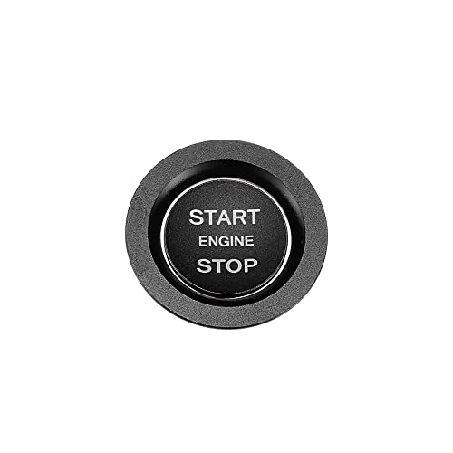 X AUTOHAUX Engine Start Stop Button Cover Kit One Click Push Start Button Trim Sticker for Land Rover Discovery for Range Rover Sport Aluminum Alloy Black