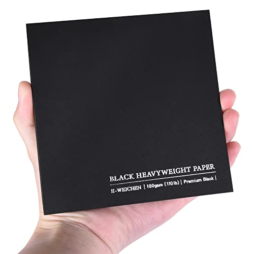 Black Paper Sketchbook 30 Sheets 4.9x4.9 Inches