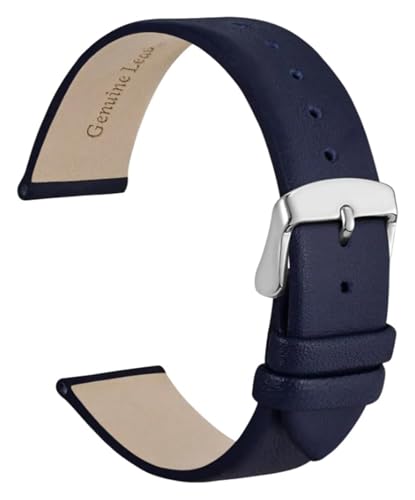Bracelet montre 8 mm ultra mince en cuir avec fermoir poli résistant