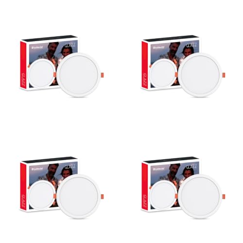 Image of Goldmedal Glazz 18W Round Ceiling Light | Recessed LED Downlight for False Ceiling |Cut Out :8.03 Inch |Downlight for Home,Hall,Room,Kitchen,Office,Shop|Neutral White (4000K), Pack of 4