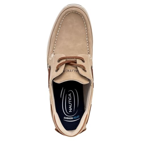 Image of Nautica Men's Lace-Up Moccasin Boat Shoes - Cushioned Insole Casual Deck Loafers for Walking Comfort - Zapato