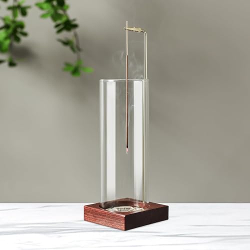 Incense Holder,Wooden Incense Holder for Sticks with 20 Incense Sticks, Anti-ash Incense Burner with Glass Ash Catcher for Meditation Yoga Spa Gift Home Decor - Image 6