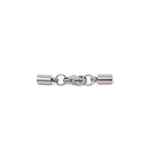 Honbay 10Pcs 3Mm Stainless Steel Leather Cord End Caps With Lobster Clasp Connector For Jewelry Making #TOP3