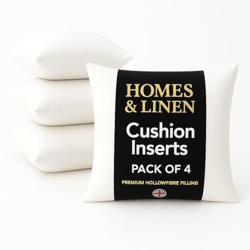 HOMES-LINEN -16” x 16” Cushion Inner Pads Square Insert Fillers- Pack of 4 (40 x 40 cm) Anti-Allergy Cushion Stuffer Inserts