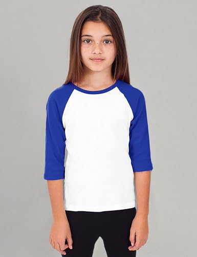 Image of Hat and Beyond Kids Raglan Jersey Child Toddler Youth Uniforms 3 /4 Sleeves T Shirts