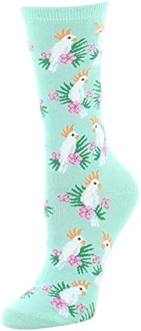 MeMoi Cockatoo Bamboo Blend Crew Socks Lichen One Size