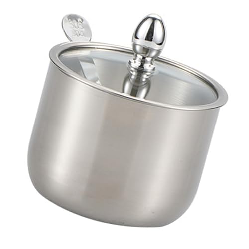 Oxxggkao Stainless Steel Sugar Bowls With Clear Lid And Spoon Unique Gold Or Silver Sugar Container 304 Stainless Steel For Home