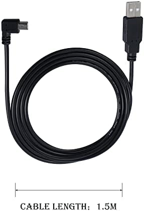 QIANRENON 90 Degree Mini USB to USB 2.0 Extension Cable Mini USB B Male Right Angle to USB 2.0 Male Data GPS Devices Cable 1.5m(Right)