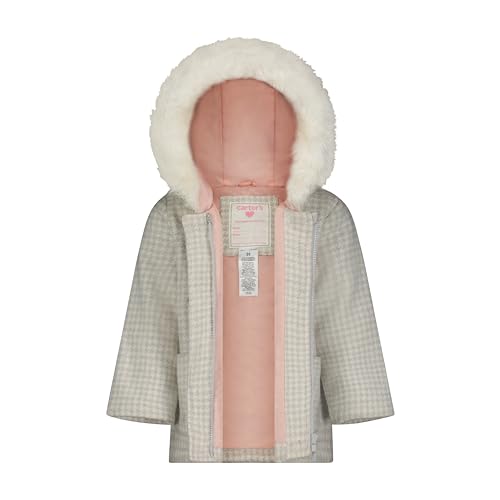 Carter's Toddler Girls Medium Weight Winter Jacket, Warm, Hooded Winter Coat, Grey, Size 4T