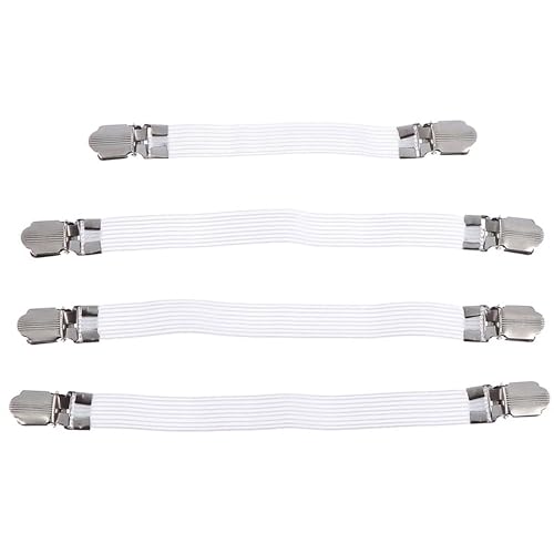 MJ Stuff Set of 4 Ironing Board Cover Fasteners - Elastic Brace Straps - Laundry Home Clips