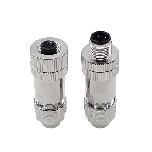 Conector M12 de 8 pines hembra tipo A con enchufe de metal para sensor 4
