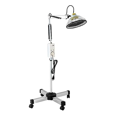 250W Freestanding Heat Lamp, 110V Infrared Heat Lamp with Timing Function, Adjusted Height Infrared Light, Light Therapy Lamp, Far Infrared Mineral Heat Lamp for Homes, Clinics, Beauty Centers Cover