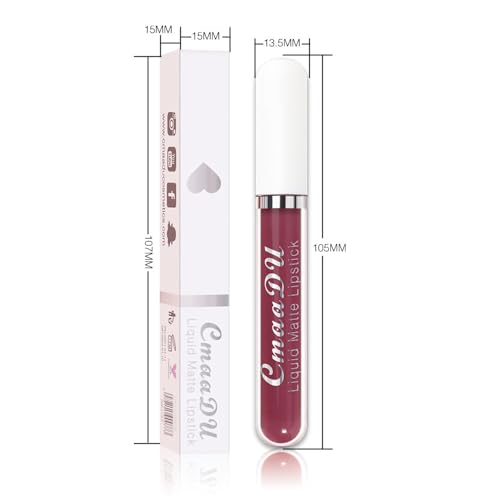 Image of evpct 1Pcs Purple Liquid Matte Lipstick Lipgloss Set for Women, labiales mate 24 horas originales matte larga duracion 24 Hour Lipstick Lip Stains Long Lasting Waterproof 24, 11#