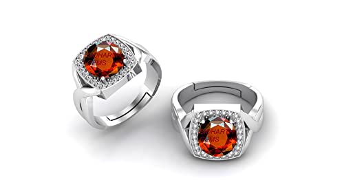 Bague gommée grenat hessonite réglable pour éviter les erreurs de taille