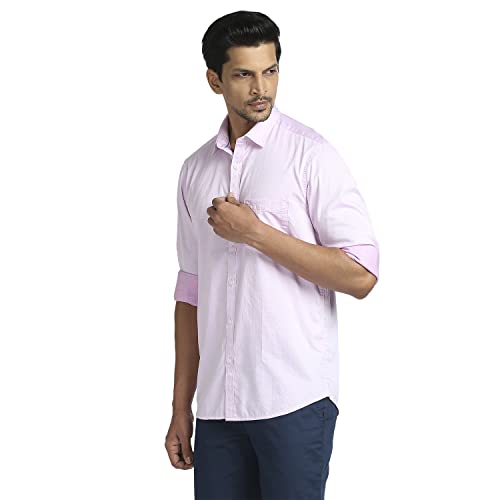 Image of Colorplus Cotton Contemporary Fit Medium Violet Casual Shirt for Men