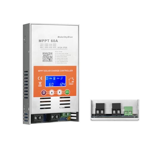 Image of MakeSkyBlue 60A MPPT Solar Charge Controller V124 – Upgraded, 12V/24V/48V Auto Detection, Supports Lead-Acid & Lithium Batteries, Max 160V PV Input