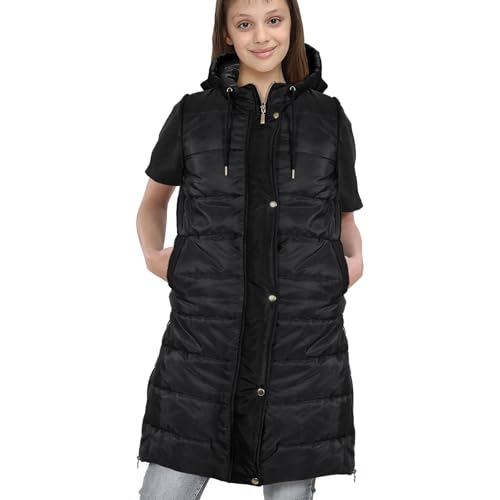 Hooded Gilet Jacket Fabric No Sleeve - Gilet Black 13