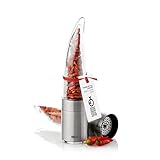 AdHoc Chilischneider Pepe | Design Chilimühle für getrocknete Chilis mit Edelstahl SchneidWerk | feine Chili-Flocken & präzises Würzen | Aromaschutzkappe für saubere Anwendung