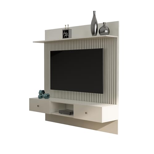 Image of Bniture TV Unit for Living Room Bedroom Unit Frosty White Upto 30 to 65 Inch Cabinet Base Mount, with Storage, Ideal for TV