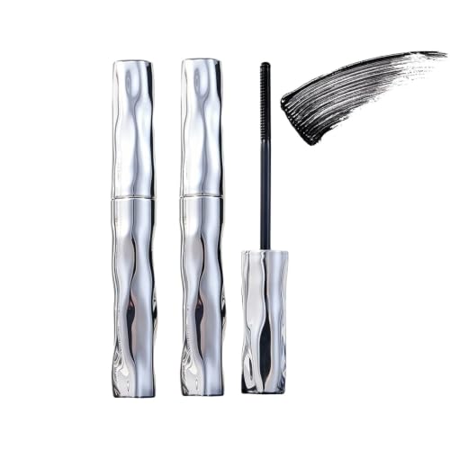 Curling Silver Stick Mascara Metal Wand Tubing Mascara Waterproof Fibre Mascaras Long Lasting Curl Mascaras Natural and Non-smudged Daily-Use