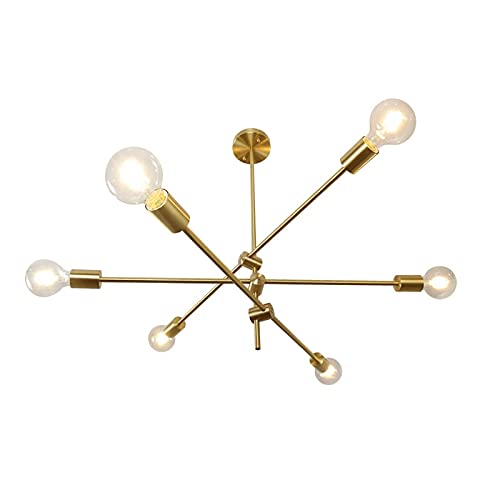 Lustre 6 lumières moléculaires plafonnier salon suspension design