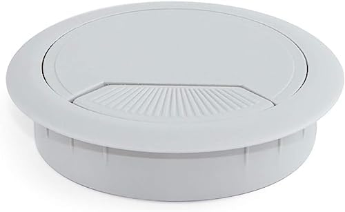 Passe-câble pour bureau - Organisez et gérez facilement les câbles - Diamètre 60 mm - Passe-câble rond pour bureau et maison - Blanc