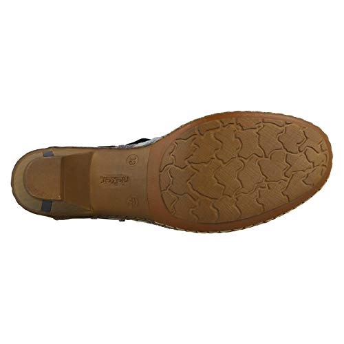 Image of Rieker 46778 Sina Women's Heels - Sling-Backs, Leather Upper, Hand-Woven Design, Anti-Stress Comfort, Flexible Sole, Secure Fit, and Timeless Everyday Style