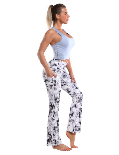Image of BUBBLELIME Women Out Pockets High Waist Bootlegs Tummy Control Yoga Flared