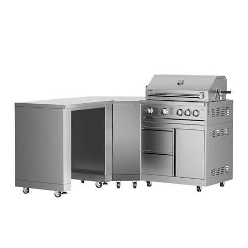 CT Copper Tailor Outdoor Kitchen Package Modular L-Shaped BBQ Grill