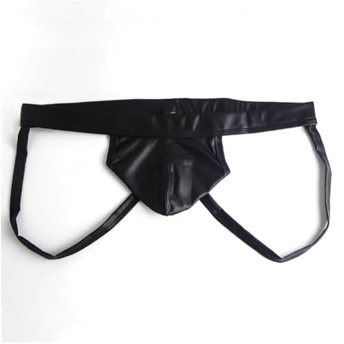 Men's Jockstrap Underwear Faux Leather Gay Panties Sexy Lingerie Male Thongs3