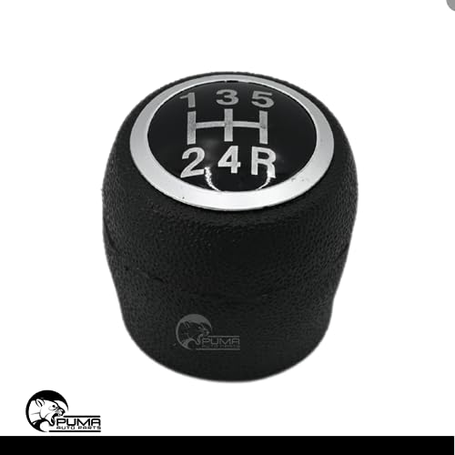 Manopla Bola de Câmbio Punto 2008 09 10 11 12 13 - Preta - Anel Prata