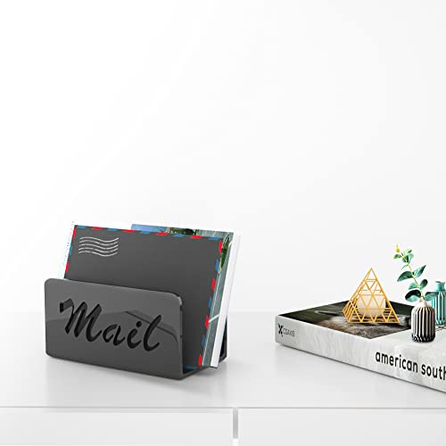 Mail Organizer Countertop,Wishacc Mail Sorters Letter Holder Desktop Organizer For Home, Office, Kitchen Counter Organizer Mail Holder In Black Color #TOP6