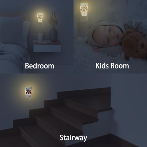 Image of Cartoon Monster Truck Night Light,Plug into Wall with Dusk to Dawn Light Sensors,LED Nightlights for Bedroom,Bathroom,Kitchen,Hallway,Room Decor for Boys Girls Women Men