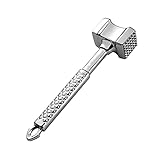 WANGSHUN Double-sided Meat tenderizer tool Pure 304 Stainless Steel Meat Mallet softener Meat Pounder Non-welded Cooking Hammer