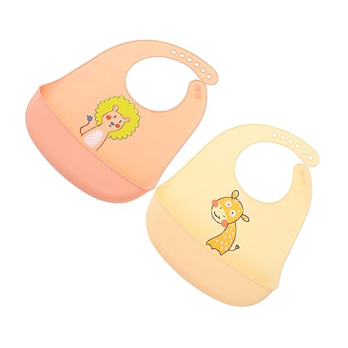 Toddmomy 2 Piezas babero impermeable Baberos de babeo pequeños baberos de silicona para bebés baberos de alimentación de bebé de silicona babero silicona bebé gel de sílice